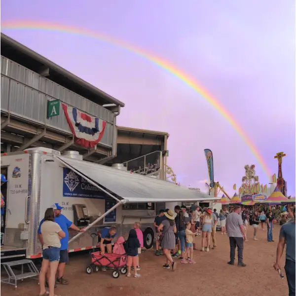 Rainbow over the KofC trailer