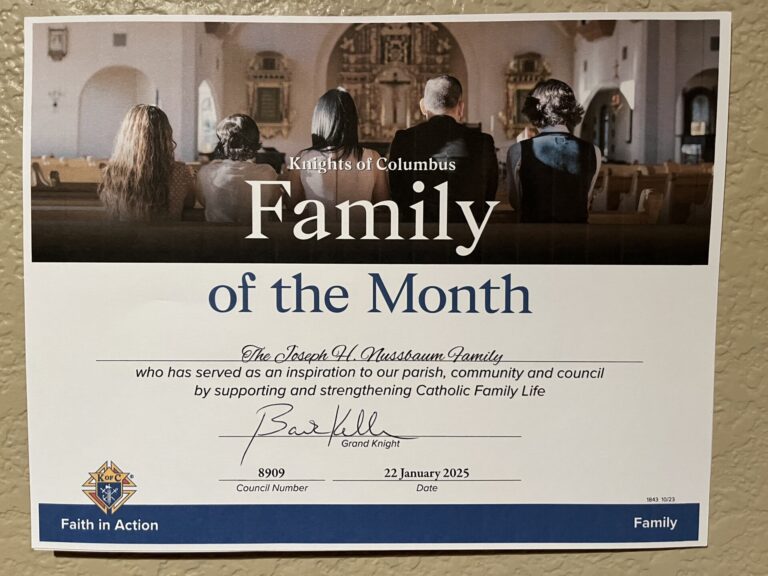 20250122 KofC Family of the Month